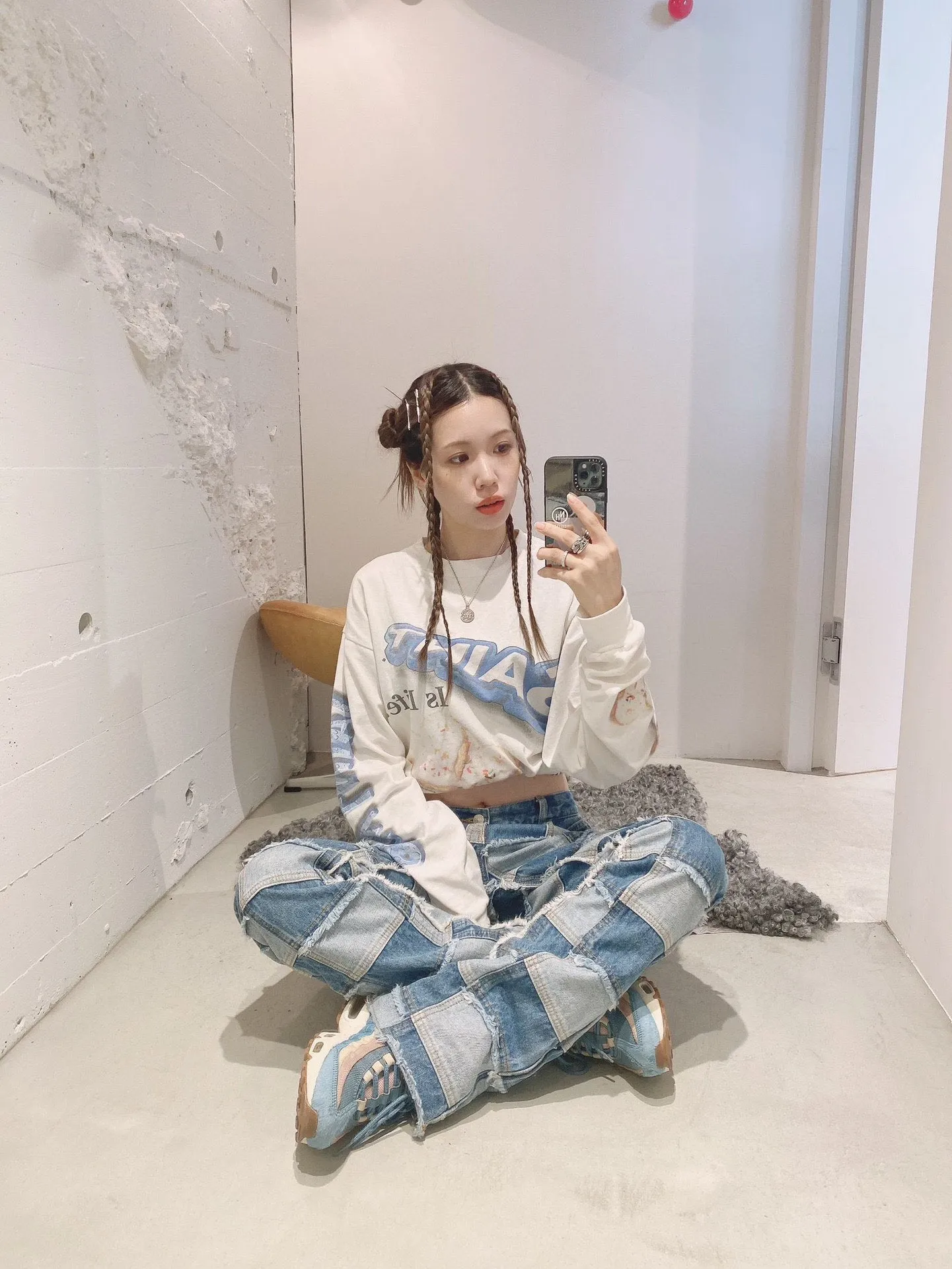 SAINT Mxxxxxx HEART COOKIES L/S TEE/WHT Love Oreo printed long sleeves Off-white S-XL Customized co-branded main mark/wash mark Correct version Ready-made garments washed and distressed VINTAGE feeling Top-notch printing technology Perfect restoration